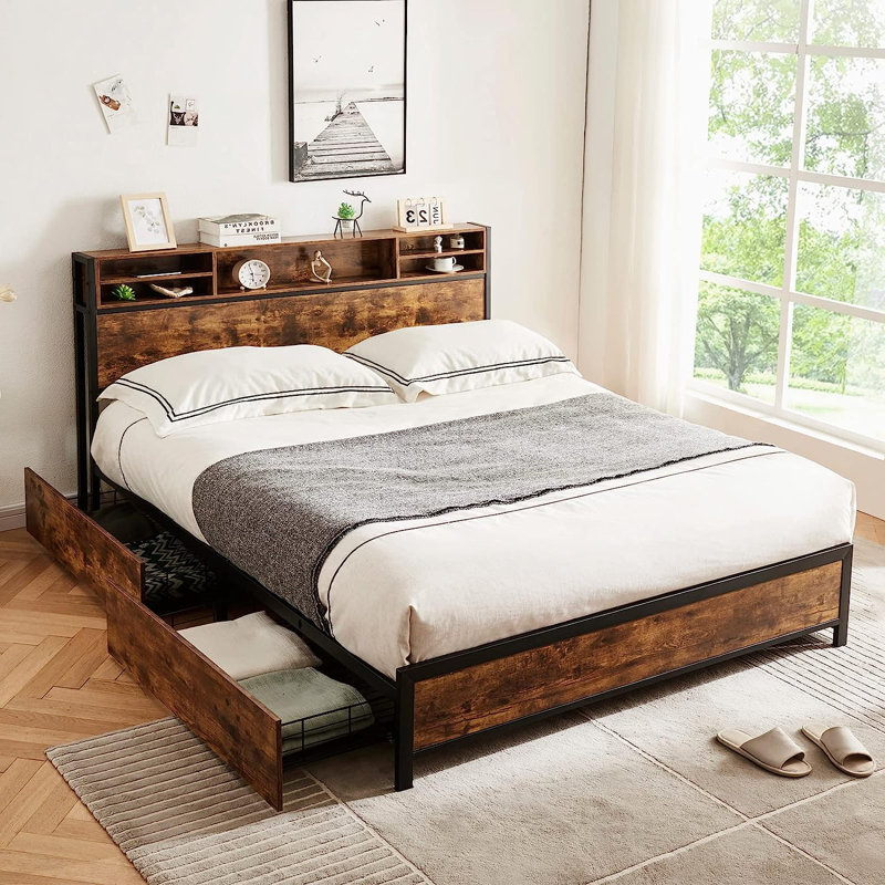 Queen platform bed frame wayfair hotsell